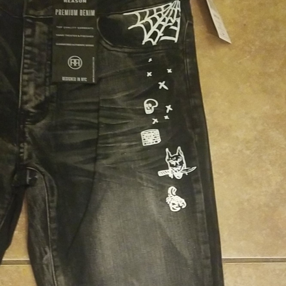 💀Summon Skull Denim Flame Jean's 34w - Picture 11 of 13